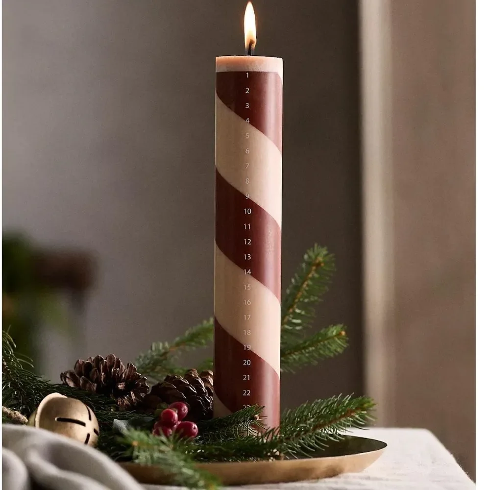 Terrain Candy Stripe Advent Candle Holiday Christmas - Picture 1 of 6